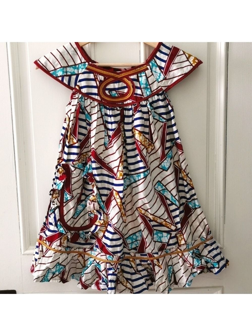 Handmade girls dress. Geometric shapes. Size 3T. EUC